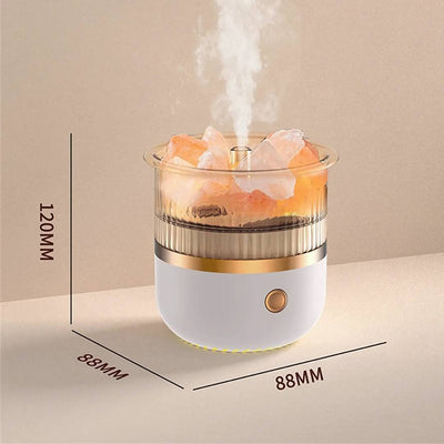 SereniGlow Kristallsalz-Luftbefeuchter | USB Aroma Diffusor - Nachtlicht Luftreiniger - zur Entspannung - Stressabbau - verbesserte Luftqualität