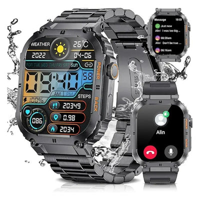 ChronoMax Smartwatch | GPS Fitness Tracker – Herzfrequenzmesser – Schlafanalyse – Bluetooth Anrufe – Lange Akkulaufzeit – Wasserdicht – Sport & Alltag