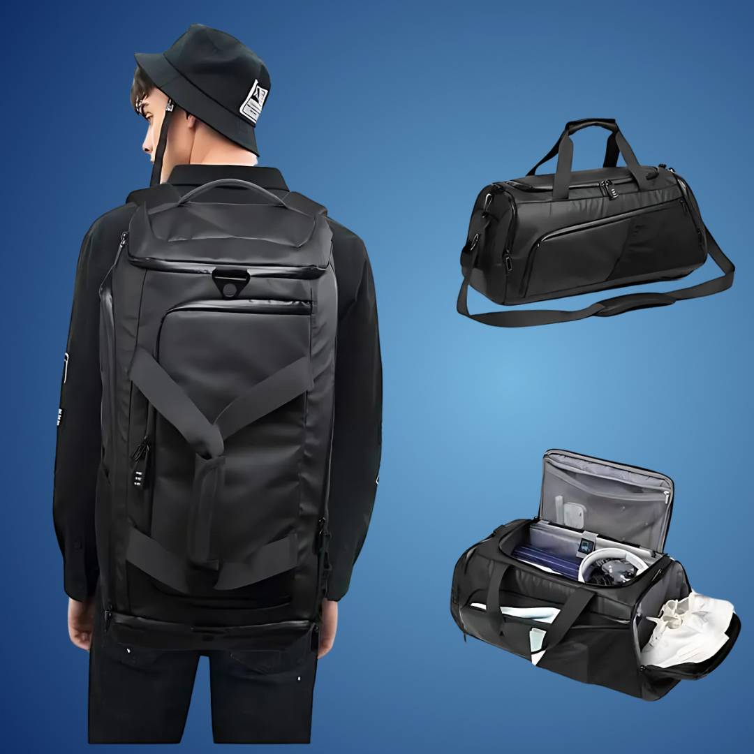 FlexTrag Sporttasche | Rucksackfunktion - Vielseitig - Geräumig - Langlebig - Wetterfest für Fitness, Reisen, Pendeln