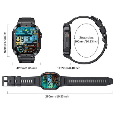 ChronoMax Smartwatch | GPS Fitness Tracker – Herzfrequenzmesser – Schlafanalyse – Bluetooth Anrufe – Lange Akkulaufzeit – Wasserdicht – Sport & Alltag