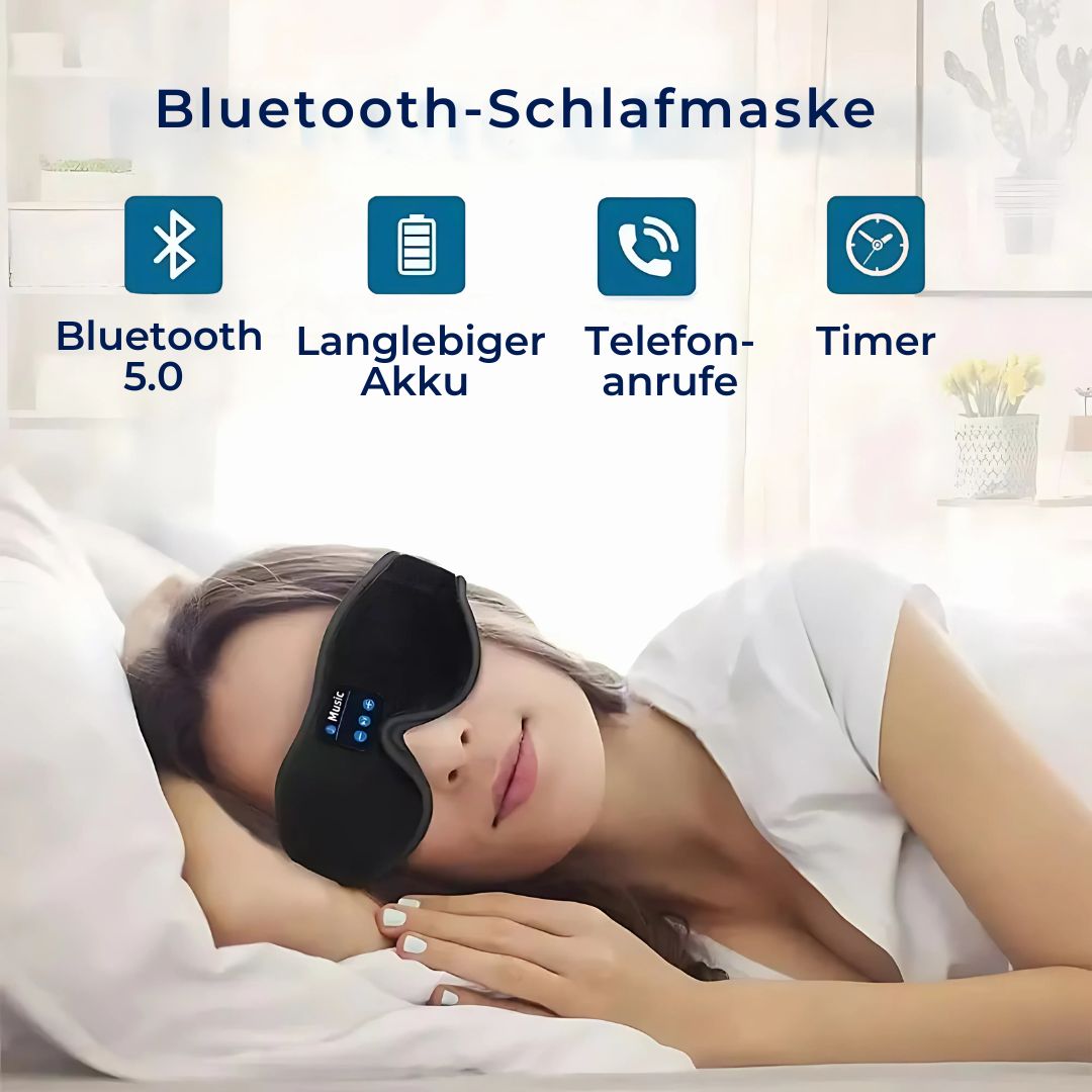 DreamSounds Bluetooth-Schlafmaske mit Integrierten Kopfhörern | Für Reisen, Meditation und Lichtblockierung