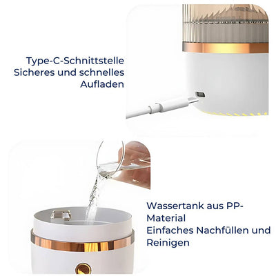 SereniGlow Kristallsalz-Luftbefeuchter | USB Aroma Diffusor - Nachtlicht Luftreiniger - zur Entspannung - Stressabbau - verbesserte Luftqualität