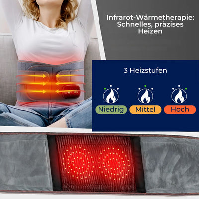 ThermaLinderung Heizgürtel gegen Rückenschmerzen | Rotlichttherapie – Verstellbar, Schmerzlindernd & Entspannend