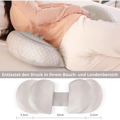 MaternLeicht | Ergonomisches Kissen für Schwangere – Ganzkörperstütze – Bauch, Rücken, Hüftschmerzen – Seitenschlaf – Stillzeit