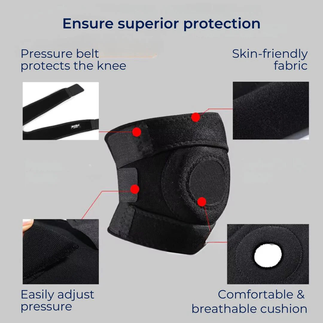 FlexiKnee Verstellbare Kniebandage | Anpassbare Unterstützung mit Dämpfung – Zur Verletzungsprävention und Komfort während Aktivitäten