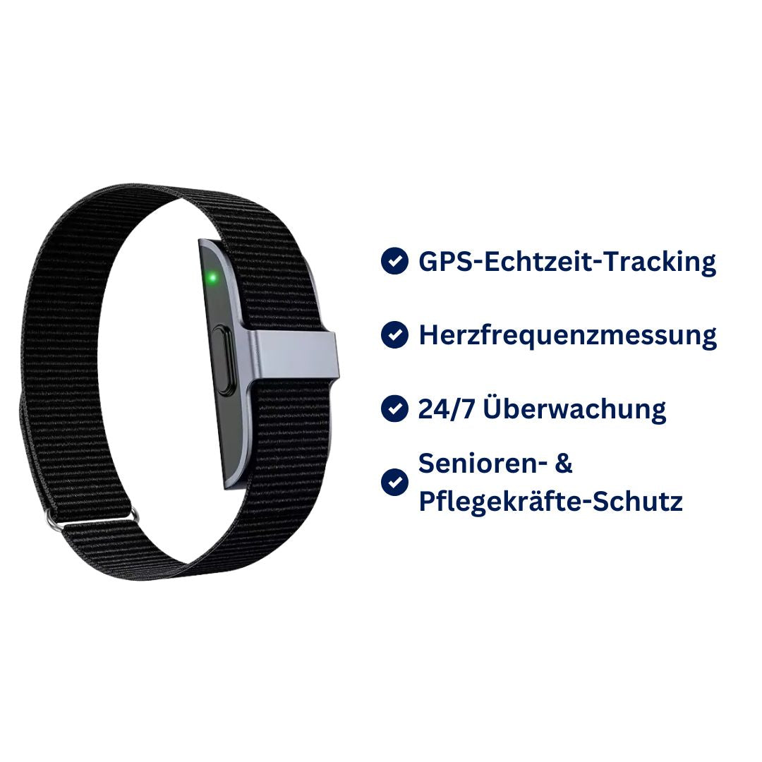 LebensWächter Gesundheitsband | GPS-Tracking - Herzfrequenzmesser - Smartwatch für Senioren und Pflegekräfte