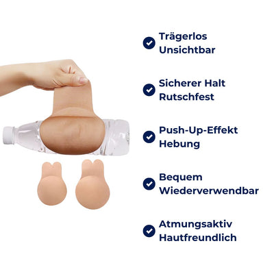 LuxeHalt LiftUp BH | Trägerloser Unsichtbarer Push-Up - Sicherer Halt - Für Rückenfreie & Schulterfreie Outfits - Rutschfest - Bequem & Stützend