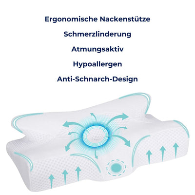 SchlafAlign Orthopädisches 4D Memory Foam Kissen | Ergonomische Nackenstütze - Schmerzlinderung - Atmungsaktiv - Hypoallergen